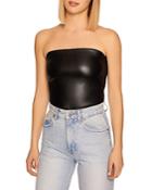 Susana Monaco Faux Leather Tube Top
