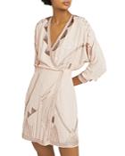 Reiss Saskia Beaded Mini Faux Wrap Dress