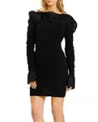 Herve Leger Puckered Ruffle-trim Mini Dress
