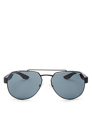 Prada Male Linea Rossa Polarized Brow Bar Aviator Sunglasses, 59mm