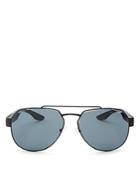 Prada Male Linea Rossa Polarized Brow Bar Aviator Sunglasses, 59mm