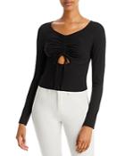 Aqua Ribbed Cut Out Top - 100% Exclusive