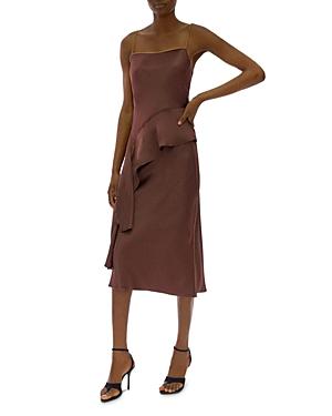 Helmut Lang Satin Asymmetric Peplum Top