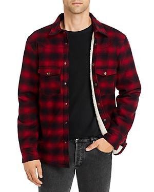 Six Week Residency Red Rider Long Sleeve Fleece Lined Plaid Shirt Jacket