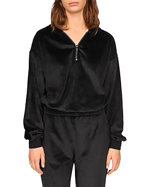 Sanctuary My Time Half Zip Velour Hoodie