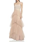 Bcbgmaxazria Tiered-tulle Gown