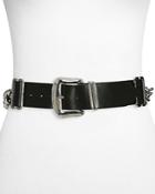 The Kooples Large Leather & Chain Belt