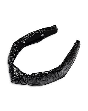 Lele Sadoughi Croc-embossed Knot Headband
