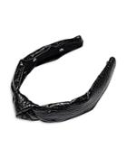 Lele Sadoughi Croc-embossed Knot Headband