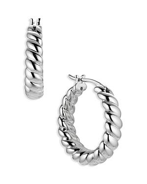 Nadri Golden Hour Twist Hoop Earrings In Rhodium Plated