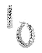 Nadri Golden Hour Twist Hoop Earrings In Rhodium Plated