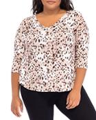 B Collection By Bobeau Curvy Cozy V Neck Top