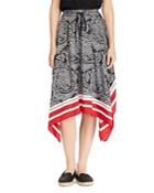 Lauren Ralph Lauren Printed Drawstring Handkerchief Skirt