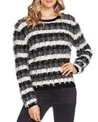 Vince Camuto Striped Fringe Sweater