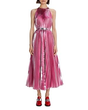 Christopher Kane Crystal Buckle Pleated Midi Dress