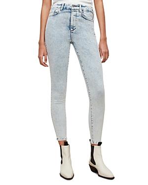Allsaints Dax High Rise Skinny Jeans In Snow Indigo