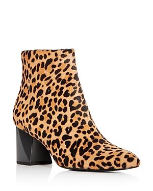 Kendall And Kylie Women's Hadlee Leopard Print Calf Hair Block-heel Booties