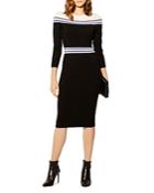 Karen Millen Striped Knit Midi Dress