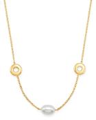 Bloomingdale's Cultured Freshwater Pearl & Circle Necklace In 14k Yellow Gold, 18 - 100% Exclusive