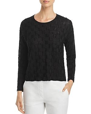 Eileen Fisher Fringe Check Top