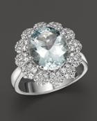 Aquamarine And Diamond Statement Ring In 14k White Gold - 100% Exclusive