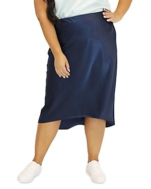 Maree Pour Toi Plus Satin High/low Slip Skirt