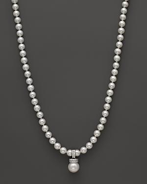 Cultured Freshwater Pearl Pendant Necklace With Diamonds In 14k White Gold, 18 - 100% Exclusive