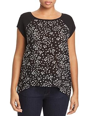 Vince Camuto Plus Floral-print High/low Tee