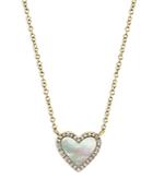 Moon & Meadow 14k Yellow Gold Kate Mother Of Pearl & Diamond Heart Pendant Necklace, 18