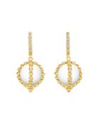 Temple St. Clair 18k Yellow Gold Celestial Rock Crystal & Diamond Sassini Amulet Earrings