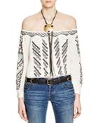 Free People All I Need Embroidered Top
