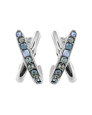 Adore Baguette & Pave Crystal Crossing Stud Earrings