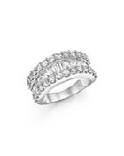 Diamond Round And Baguette Band In 14k White Gold, 3.0 Ct. T.w.