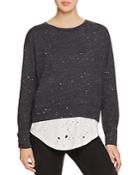Lna Distressed Layered-look Sweatshirt - 100% Exclusive