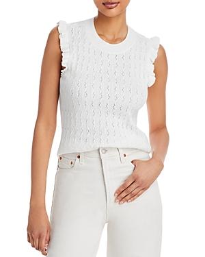 Paige Gardenia Ruffled Sleeveless Sweater