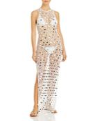 Caroline Constas Long Crochet Maxi Dress Swim Cover-up