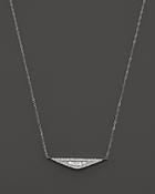 Diamond And Baguette Pendant Necklace In 14k White Gold, .20 Ct. T.w.