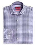 Hugo Meli Medium Check Windowpane Overcheck Sharp Fit - Regular Fit Dress Shirt