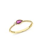 Bloomingdale's Ruby & Diamond Bezel Stacking Ring In 14k Yellow Gold - 100% Exclusive