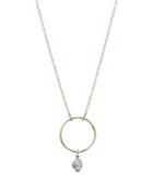 Nadri Mari Freshwater Pearl Hoop Pendant Necklace In 18k Yellow Gold-plated & Ruthenium-plated Sterling Silver, 34