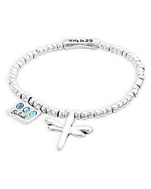 Uno De 50 Heal Me Double Charm Beaded Stretch Bracelet