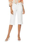 Nydj Petites Wide Leg Pedal Pusher Jeans In Optic White