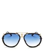 Roberto Cavalli Chiana Embellished Aviator Sunglasses, 56mm