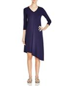 Eileen Fisher Petites Asymmetric V-neck Knit Dress