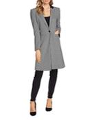 Vince Camuto Houndstooth Notch-collar Coat
