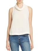 Free People City Lights Cutout Back Cowl Neck Top