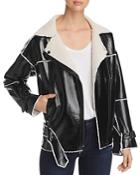 Kenneth Cole Faux-leather Belted Moto Jacket