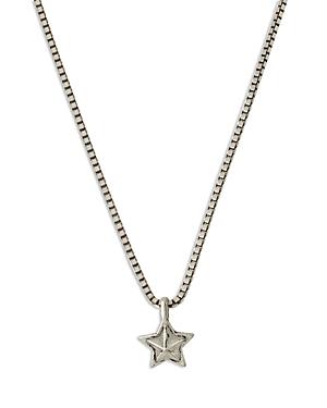 Allsaints Star Pendant Necklace In Sterling Silver, 24