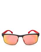 Hugo Boss Men's Carbon Mirrored Polarized Rectangle Sunglasses, 58mm
