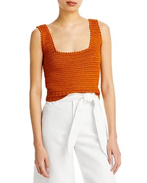 Vince Crochet Square Neck Cropped Tank